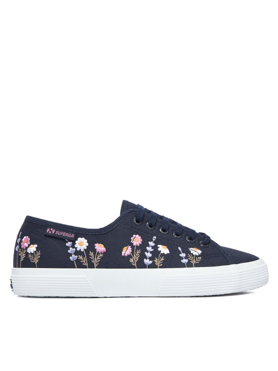 Superga Tenisówki Superga 3750 Flower Embroidery Leggera S8161ZW Granatowy