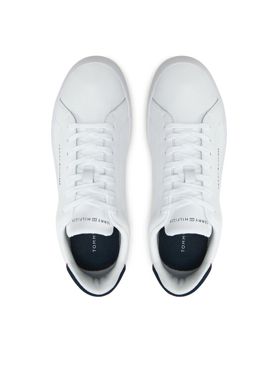 Tommy Hilfiger Sneakersy Tommy Hilfiger Th Court Lth Detail Ess FM0FM05367 Biały