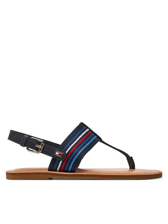 Tommy Hilfiger Σανδάλια Tommy Hilfiger Flat Sandal Stripes FW0FW07924 Σκούρο μπλε