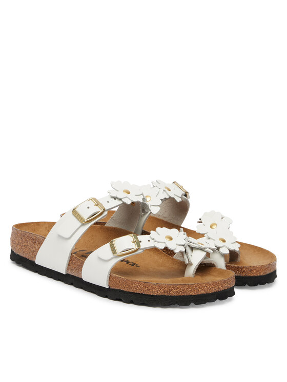 Birkenstock Chancletas Birkenstock Mayari Flowe Embellishment 1032060 Blanco