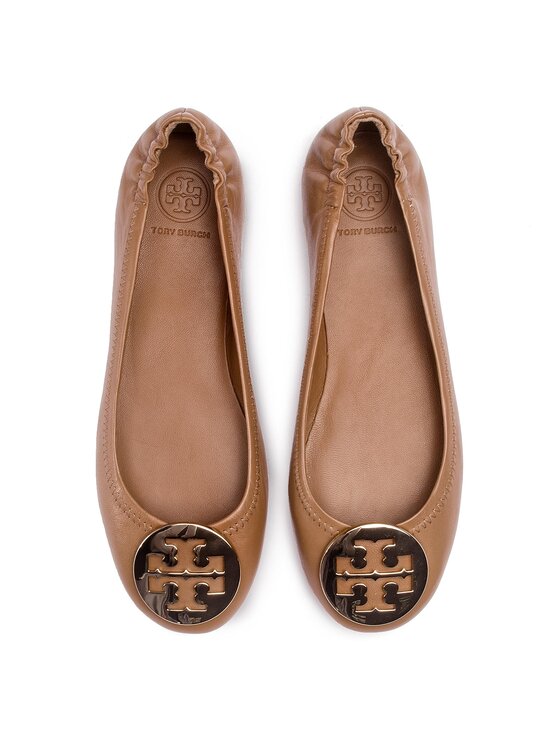 Tory Burch Балетки Tory Burch Minnie Travel Ballet With Metal Logo 50393 Коричневий