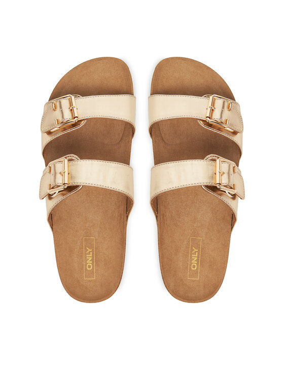 ONLY Shoes Шльопанці ONLY Shoes Onlmaxi-13 Pu Strap Buckle 15331392 Золотий