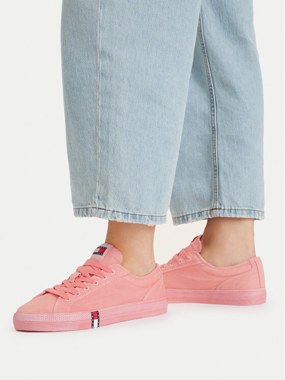 Tommy Jeans Tenisówki Tommy Jeans Archive Vulc Y2K Washed Canvas EN0EN02957 Różowy