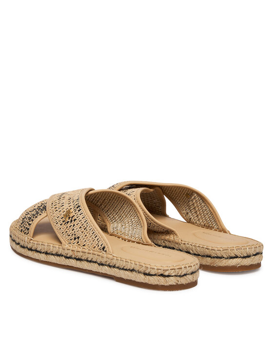 Tommy Hilfiger Šlepetės Tommy Hilfiger Raffia TH FW0FW09139 Smėlio