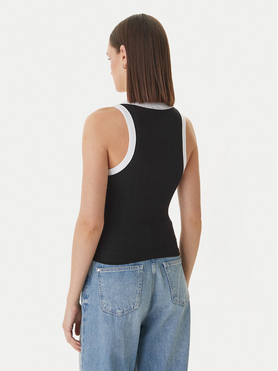 Guess Jeans Guess Jeans Топ W6GPZ8 KF641 Чорний Slim Fit