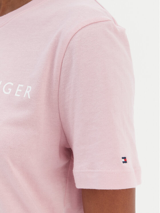 Tommy Hilfiger Tommy Hilfiger Camiseta Logo WW0WW40276 Rosa Regular Fit