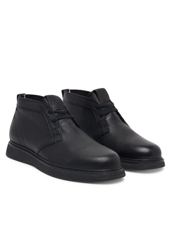 Tommy Hilfiger Κλειστά παπούτσια Tommy Hilfiger Comfort Leather Chukka FM0FM06075 Μαύρο