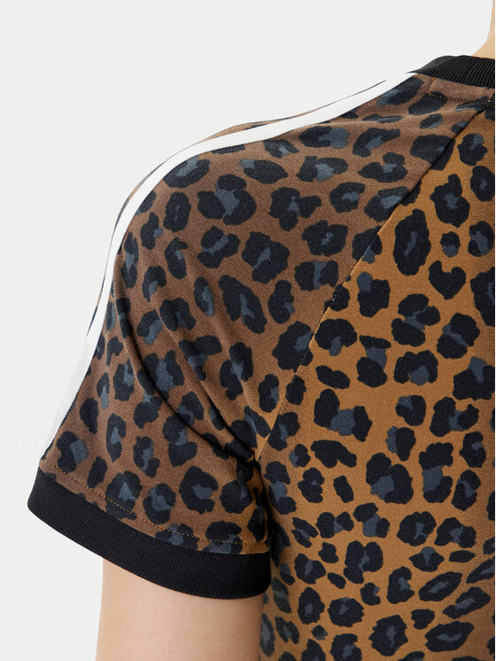adidas adidas Camiseta Leopard Cali JW7304 Marrón Slim Fit