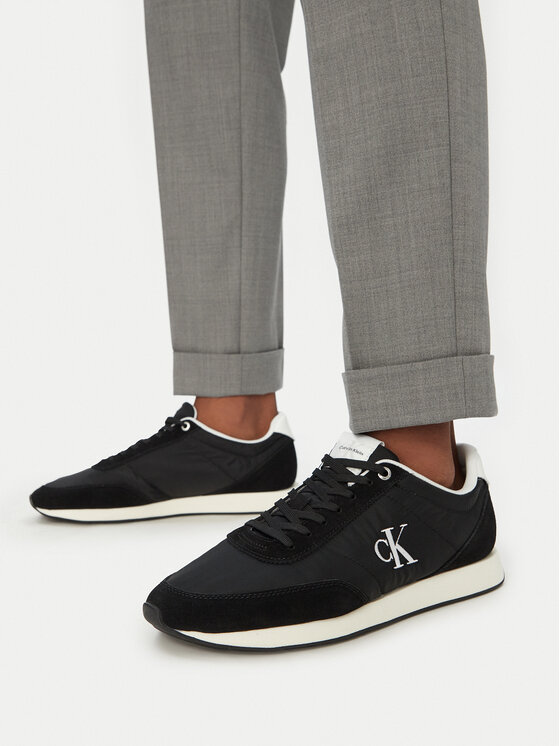 Calvin Klein Jeans Sneakersy Calvin Klein Jeans Retro Runner Ess Mix Mat YM0YM01361 Černá