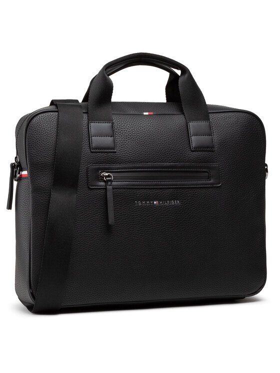 Tommy Hilfiger Τσάντα για laptop Tommy Hilfiger Essential Pu Computer Bag AM0AM07240 Μαύρο