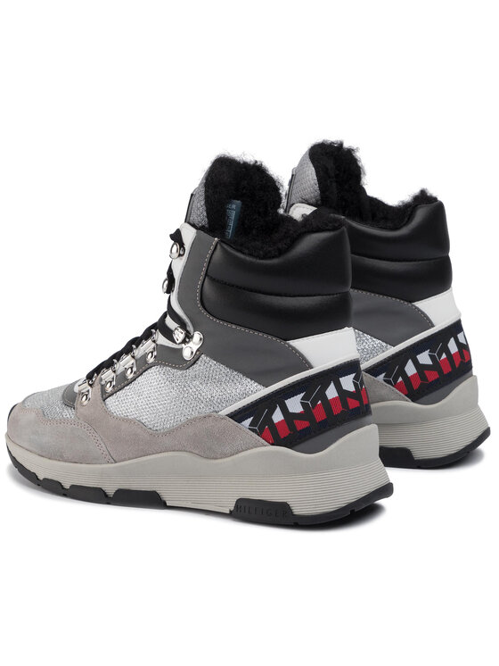 Tommy Hilfiger Snīkeri Tommy Hilfiger Tommy Sparkle Sporty Boot FW0FW04635 Pelēks