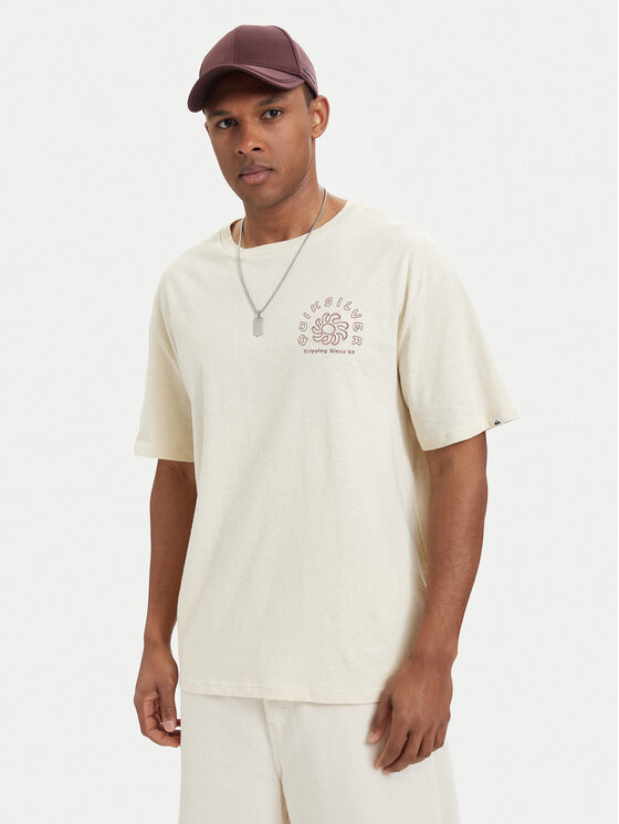 Quiksilver Quiksilver Camiseta Curve Palm EQYZT08303 Crema Regular Fit