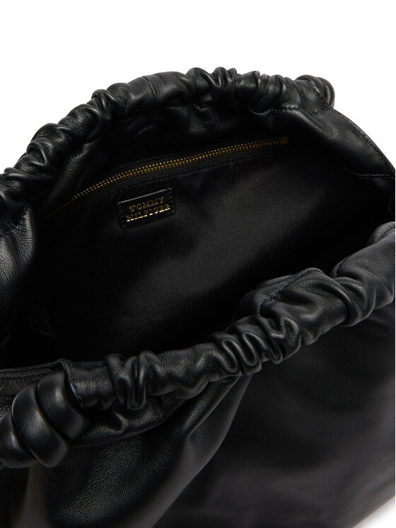 Tommy Hilfiger Borsetta Tommy Hilfiger Th Soft Leather Hobo AW0AW18376 Nero