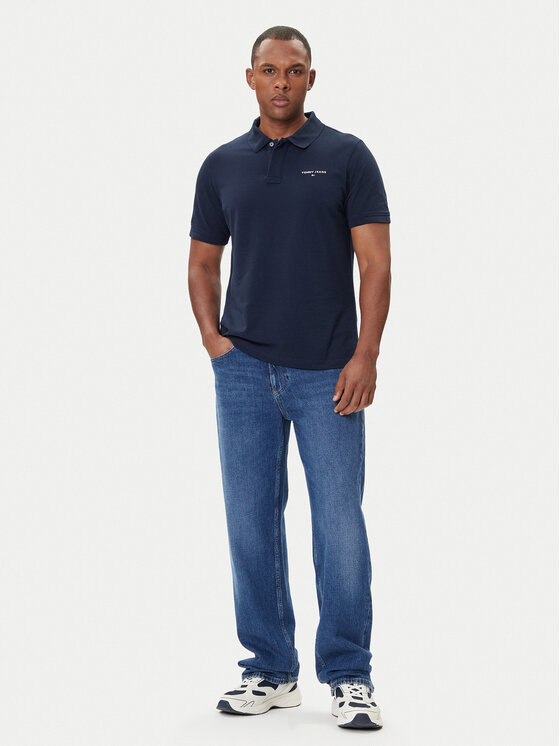 Tommy Jeans Tommy Jeans Polo majica Linear DM0DM20914 Mornarsko modra Regular Fit