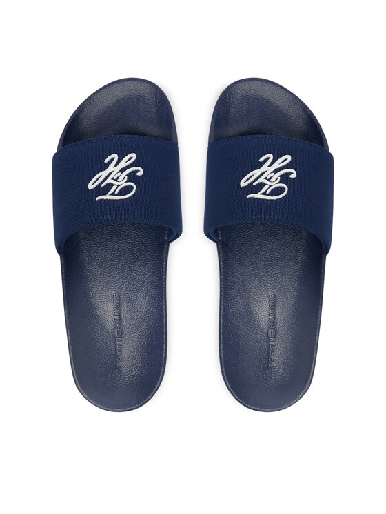 Tommy Hilfiger Natikači Tommy Hilfiger Th Script Pool Slide FW0FW09286 Modra
