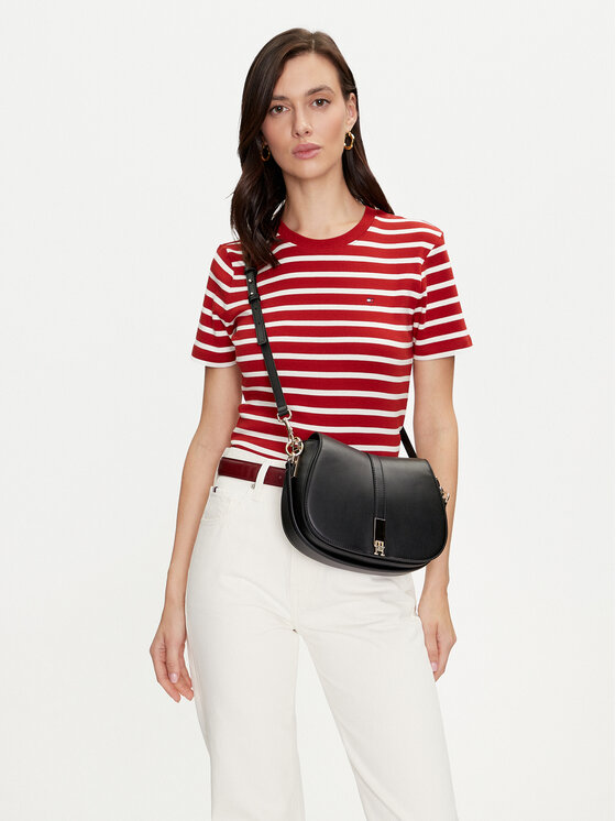 Tommy Hilfiger Дамска чанта Tommy Hilfiger Heritage Saddle Bag AW0AW16285 Черен