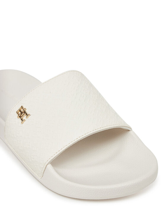 Tommy Hilfiger Klapki Tommy Hilfiger Th Monogram Poolside FW0FW08525 Biały