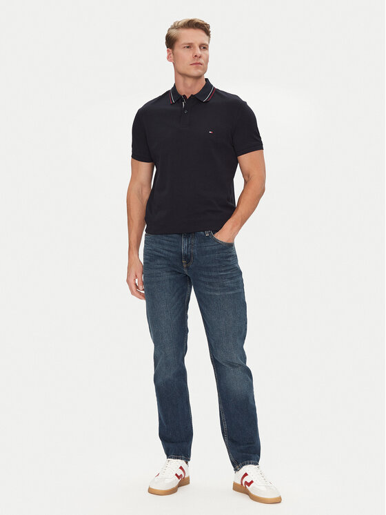 Tommy Hilfiger Tommy Hilfiger Polo majica Placket Interest MW0MW38459 Mornarsko modra Regular Fit