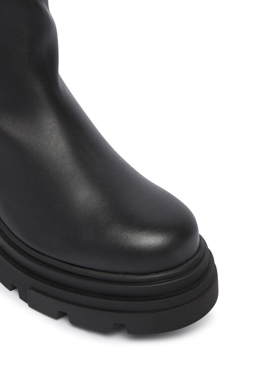 Tommy Hilfiger Aulinukai Tommy Hilfiger Leather Chunky Th Buckled Boot FW0FW09549 Juoda