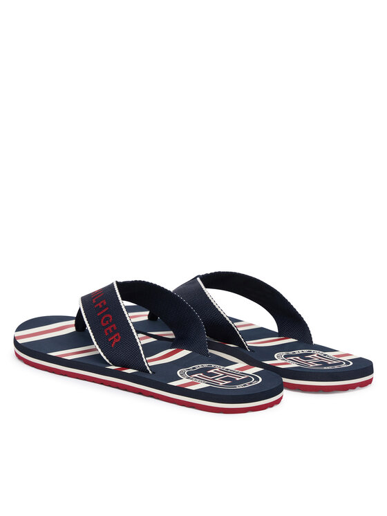 Tommy Hilfiger Japonke Tommy Hilfiger Stripes Beach Sandal FM0FM06003 Mornarsko modra