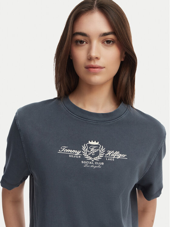 Tommy Hilfiger Tommy Hilfiger Camiseta Crest WW0WW48713 Azul marino Relaxed Fit