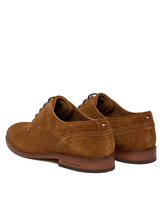 Tommy Hilfiger Cipele Tommy Hilfiger Hilfiger Suede Dress Shoe FM0FM05776 Smeđa