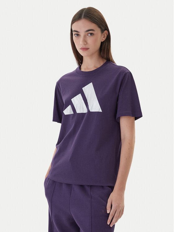 adidas adidas T-Shirt Holiday Metallic Graphic JV8527 Μωβ Regular Fit