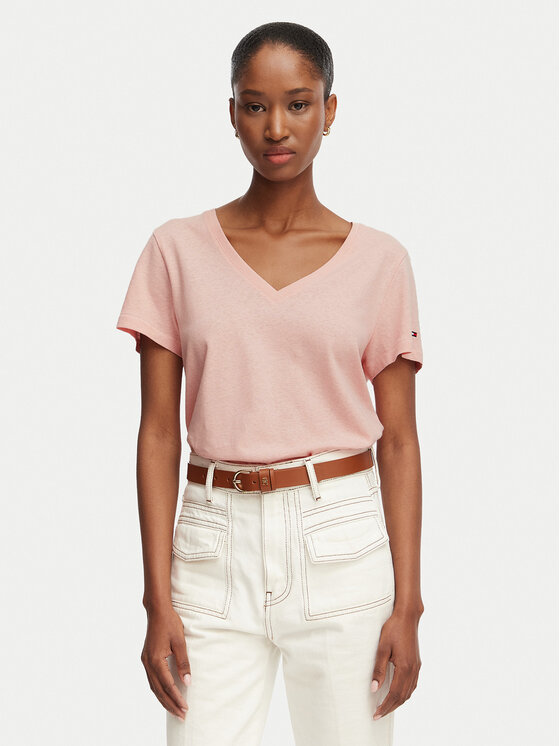Tommy Hilfiger Tommy Hilfiger Camiseta WW0WW48704 Rosa claro Regular Fit