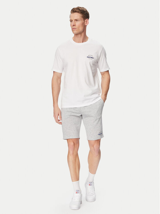 Jack & Jones Jack & Jones Komplet majica in kratke hlače Brandon 12298184 Bela Regular Fit