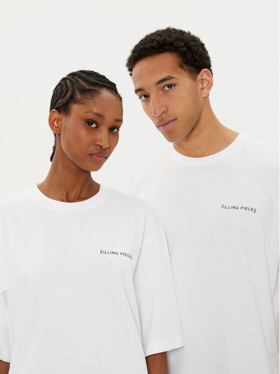 Filling Pieces Filling Pieces Camiseta Unisex 7441378 Blanco Boxy Fit