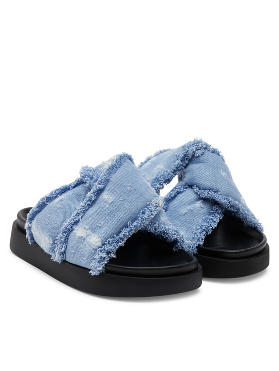Inuikii Шльопанці Inuikii Soft Crossed Jeans 70104-142 Блакитний
