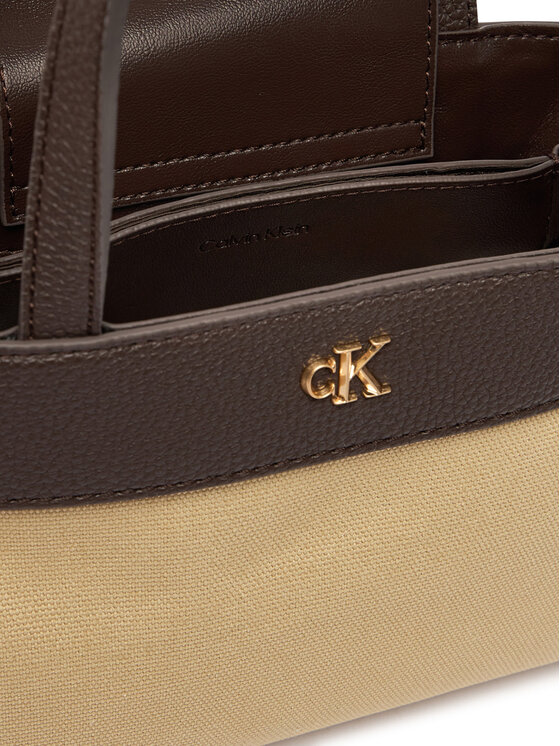 Calvin Klein Geantă Calvin Klein Ck Canvas Mini Tote Crossbody LV04F3504G Maro