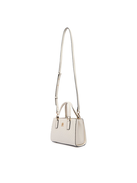 Tommy Hilfiger Дамска чанта Tommy Hilfiger Th Daily Mini Tote Mono AW0AW18416 Бял