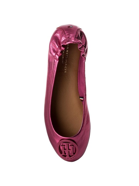 Tommy Hilfiger Balerini Tommy Hilfiger Flexible Leather Ballerina FW0FW02780 Roz