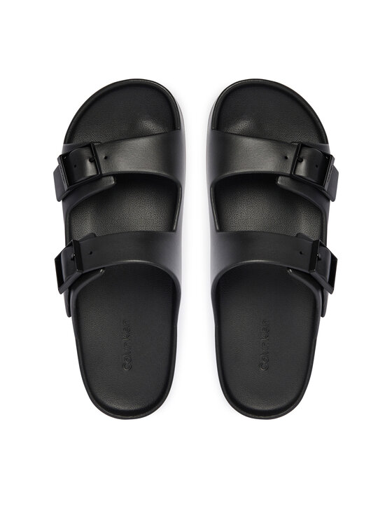 Calvin Klein Klapki Calvin Klein Ergon Eva Double Bar Sandal HM0HM02116 Czarny
