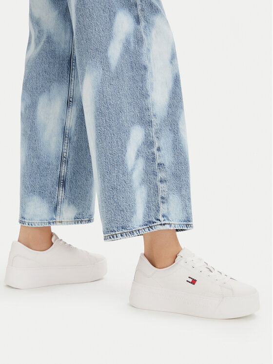 Tommy Jeans Αθλητικά Tommy Jeans Tjw Script Cupsole Flatform EN0EN02961 Λευκό