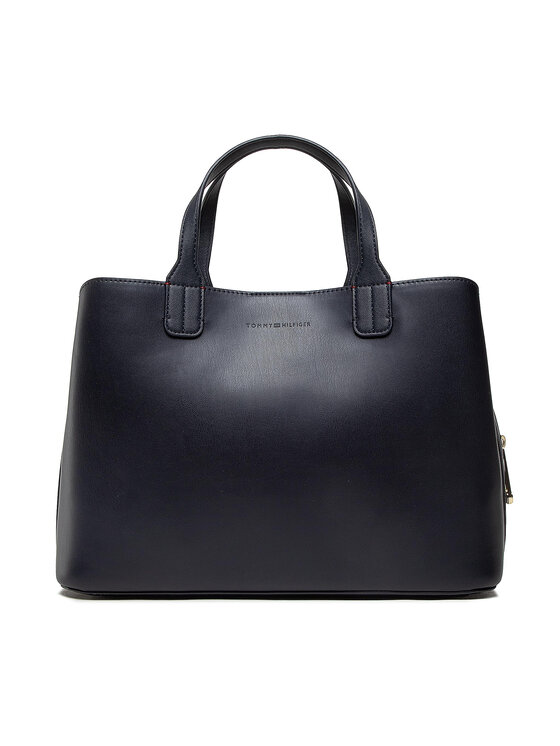Tommy Hilfiger Kabelka Tommy Hilfiger Iconic Tommy Satchel AW0AW13390 Tmavomodrá