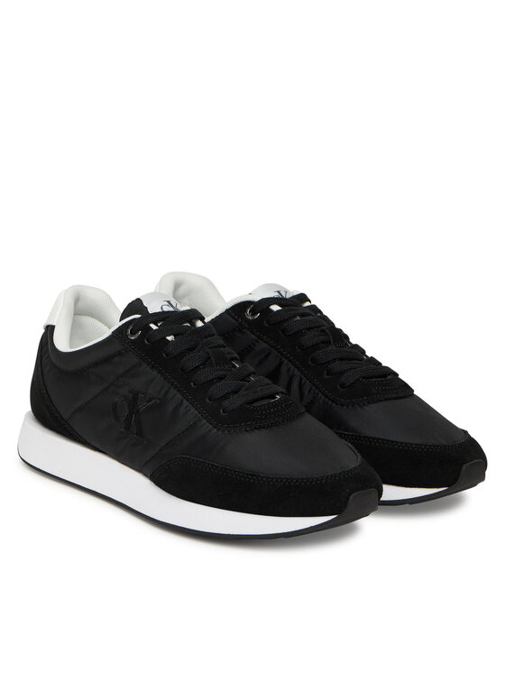 Calvin Klein Sneakersy Calvin Klein Retro Runner Lace Up Nylon Mg YW0YW01990 Czarny