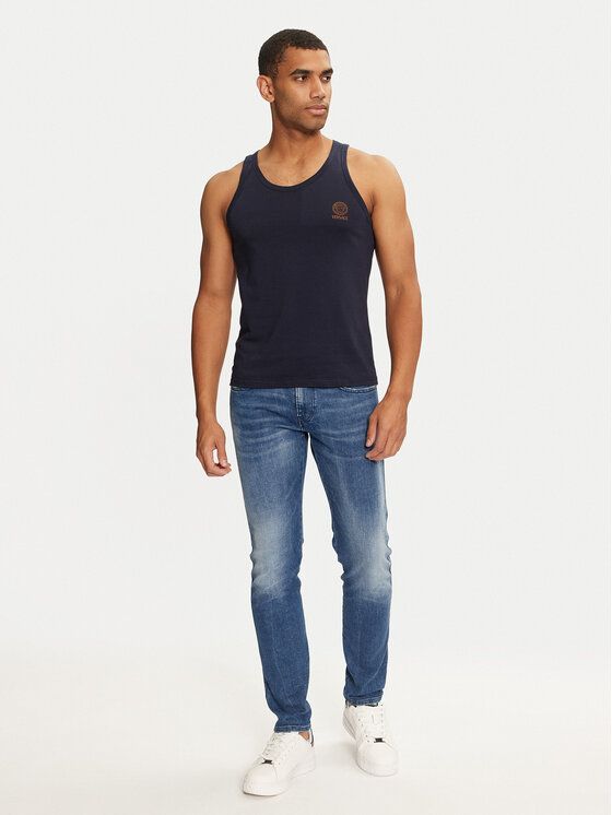 Versace Versace Майка AUU01012 1A1001 Cиній Regular Fit