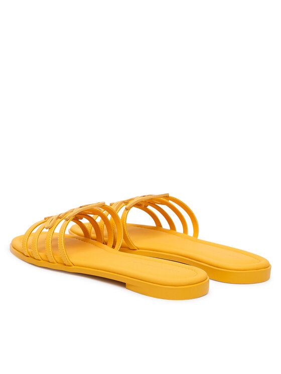 Tommy Hilfiger Nazouváky Tommy Hilfiger Th Script Flat Mule Lth FW0FW09368 Žlutá