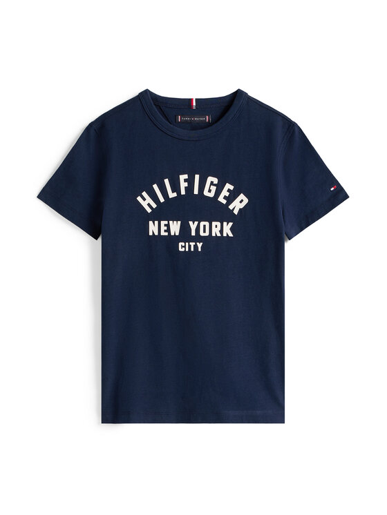 Tommy Hilfiger Tommy Hilfiger T-Shirt Curved Graphic KB0KB09800 Σκούρο μπλε Regular Fit