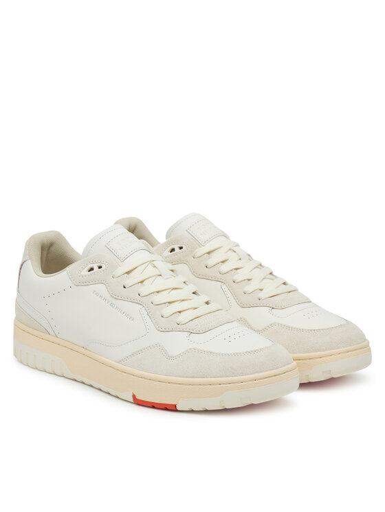 Tommy Hilfiger Laisvalaikio batai Tommy Hilfiger Th Basket Better Mix FM0FM05520 Écru