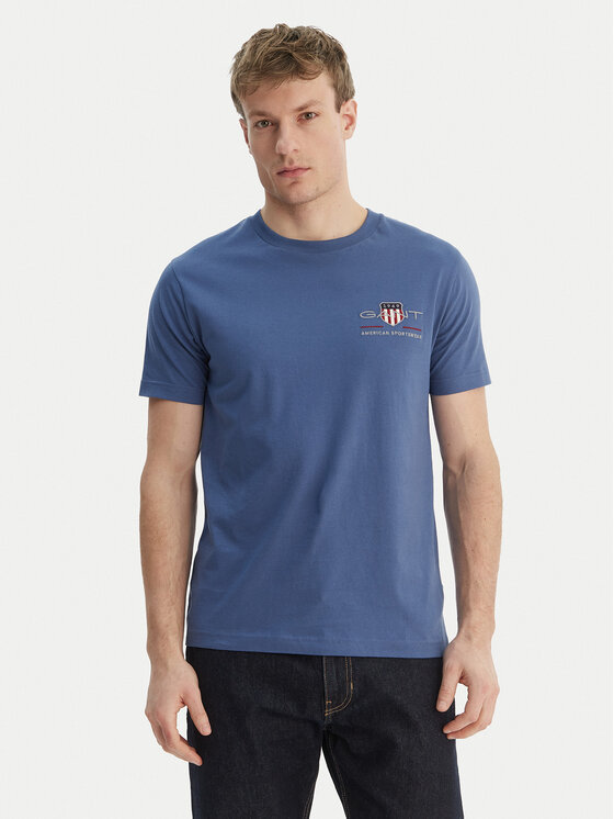 Gant Gant Majica Archive Shield 2067004 Modra Regular Fit