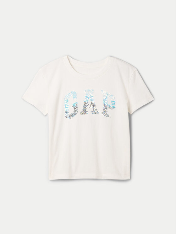 Gap Gap Marškinėliai 628663 Balta Regular Fit