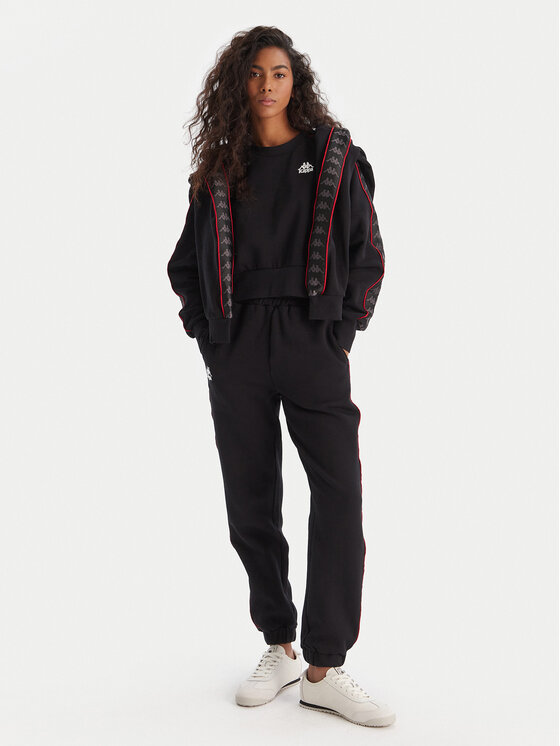Kappa Kappa Pantaloni da tuta Banda Adina 311M8HW Nero Regular Fit