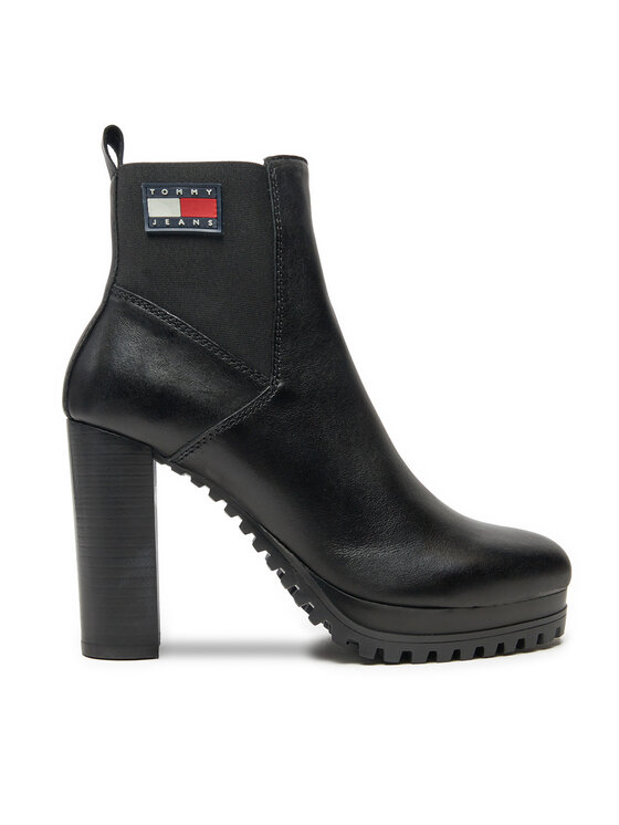 Tommy Jeans Μποτάκια Tommy Jeans Tjw New Ess High Heel Boot EN0EN02439 Μαύρο