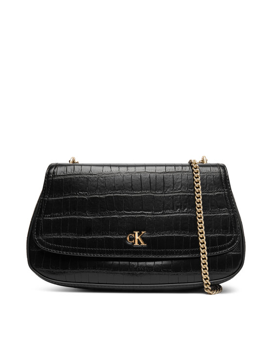 Calvin Klein Torebka Calvin Klein Ck Croc Conv Chain Medium Bag LV04F3284G Czarny