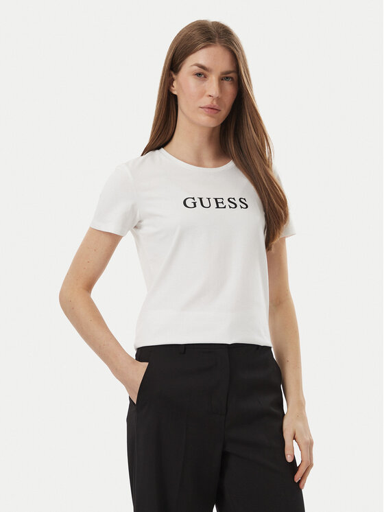 Guess Guess T-Shirt O5RI01 KBBU1 Λευκό Slim Fit