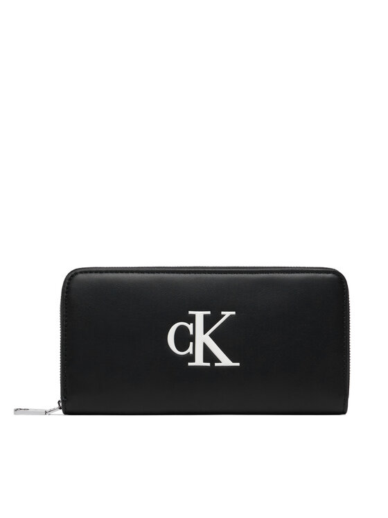 Calvin Klein Peňaženka Calvin Klein Bold Ck Long Zip Around LV04F1077G Čierna