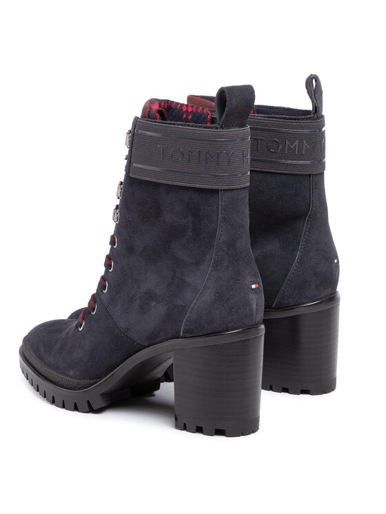 Tommy Hilfiger Botines planos Tommy Hilfiger Sporty Qutdoor Mid Heel Lace Up FW0FW04341 Azul marino